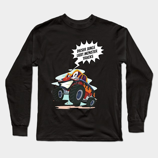 Kindergarten Dieser Junge Liebt Monster Trucks Long Sleeve T-Shirt by Huschild